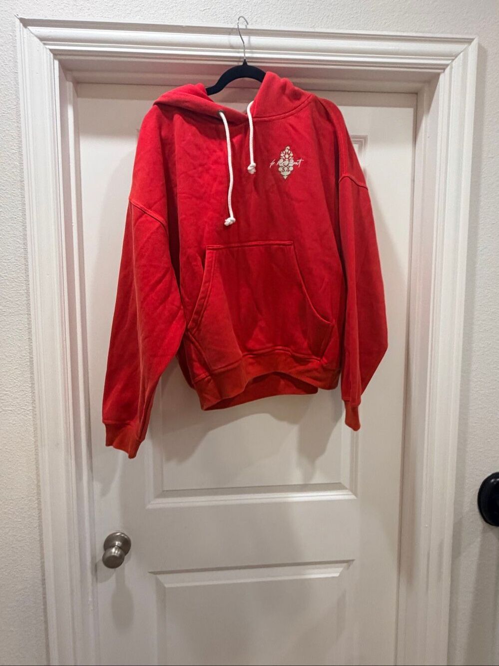 Free People FP Movement Cranberry Red Final Call Graphic Hoodie Sweatshirt Small